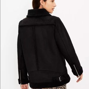 NWT LOFT Faux Suede Aviator Jacket